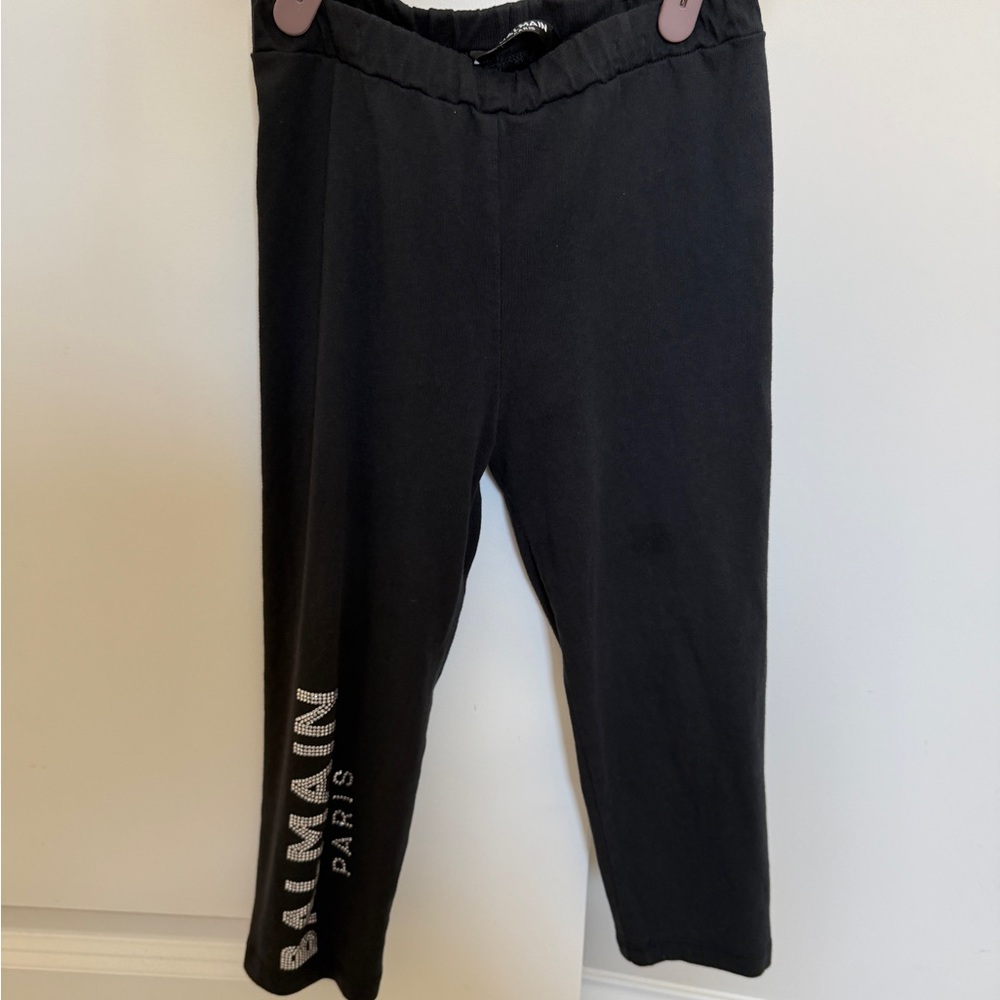 Authentic Balmain Kids Unisex Black with Crystals Logo Detail